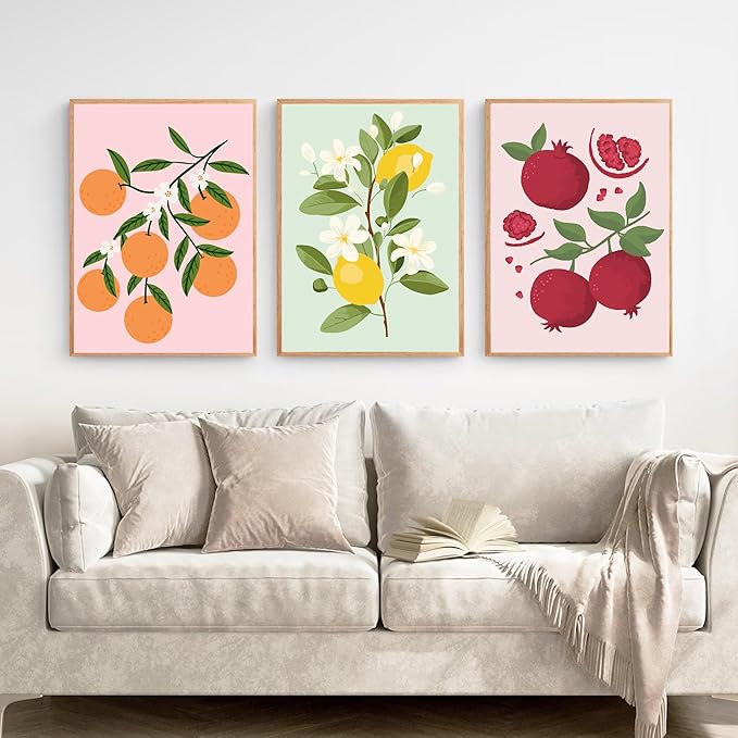 cupmod 6Pack Paint by Number for Adults and Kids,DIY Acrylic Painting Paint by Numbers Kits on Canvas Without Frame,Fruit Oil Painting for Home Wall Decor 7.8x11.8inch, MT11375-MT11380