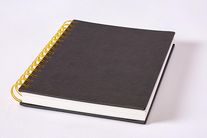Olympian Ringed Sketchbook, A5 Size 5.5 x 8.25 inches, Gold Metal Ring Binding Lays Flat, 60 Sheets, 150 GSM Fine Art Paper for Artists, Ideal for Pencil, Ink, Watercolor, Leda Art Supply (Pack 2)