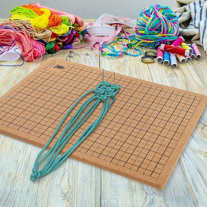 Tosnail 12 x 16 Inches Macrame Board, Macramé Tools Accessories, Beading Mats, Trays for Knotting, Braiding, Cording, Threading, Bracelet Jewelry Making