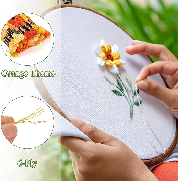 FASHEWELRY 218 Yards Friendship Bracelet String Orange Polyester Embroidery Floss 1mm Cross Stitch Cotton Floss for Hand Sewing Sachets Tassels Cushions Birthday Card DIY