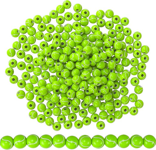 Iconikal 240-Count Acrylic Beads, 12mm Round Plastic Craft Beads for Bracelets, Necklaces, Keychains & Lanyards (Tennis)