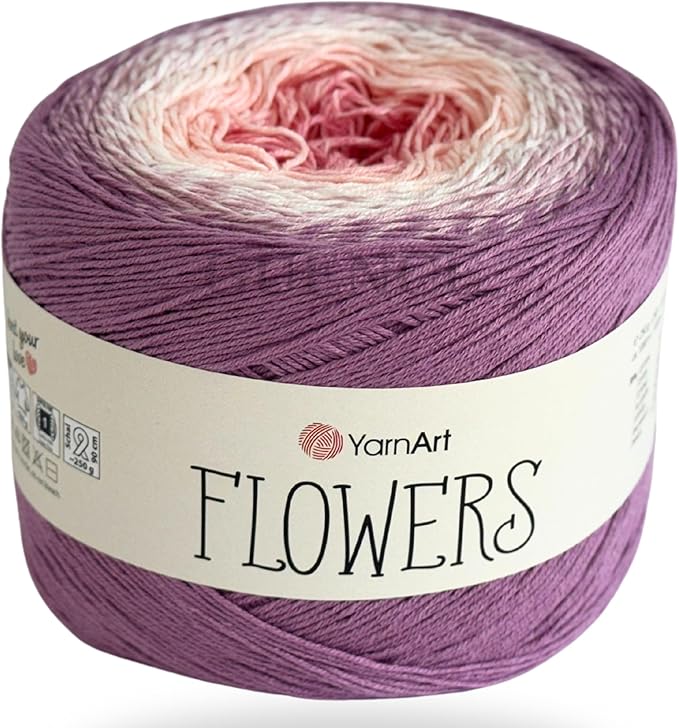 YarnArt Flowers – Gradient Cotton Acrylic Blend, 250g (8.8 oz), 1094 yds, Lightweight Sport Yarn for Crochet, Knitting, Shawls, Summer Projects (305)