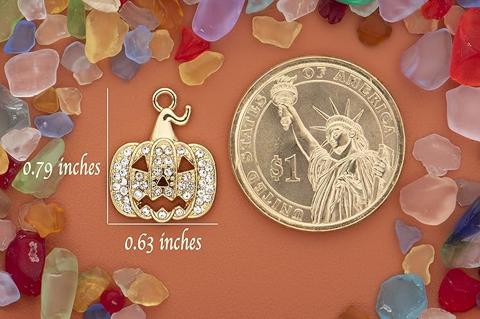 Pack of 20 Rhinestone Charms Gold Plated Pendants Pave Crystal Accessories for Necklace Bracelet Jewelry Making DIY Crafting