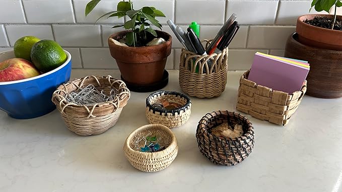 Traditional Craft Kits Beginner Basket Weaving Kit (Set of 6) - Basketry Weave Kit for Kids and Adults Complete with Basket Weaving Supplies and Instructional Booklets