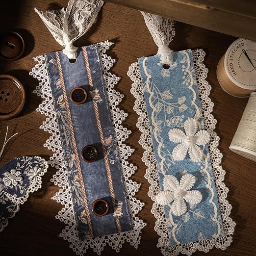 PET Washi Tape Stickers for Journaling Supplies, Decorative Denim Themed Journal Tape Stickers for Scrapbooking,Journaling, Junk Journal Supplies,Planer,Letters,Water Bottles (Denim)