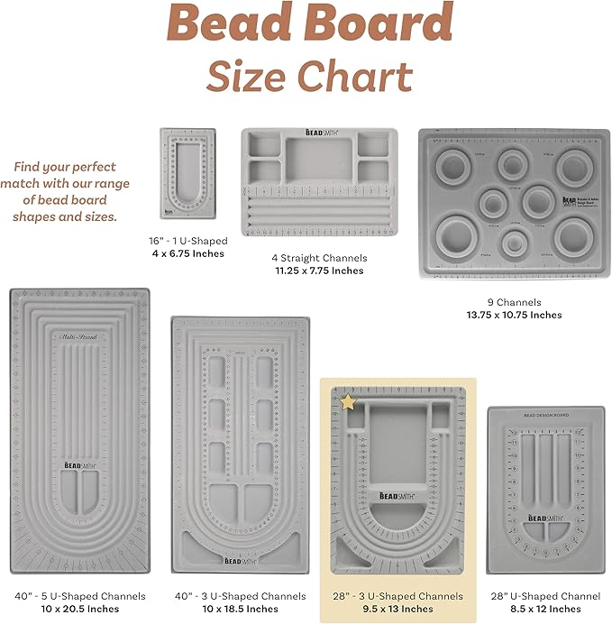 The Beadsmith Bead Folio Kit – Basic Elements – 28” U Channel Bead Board with Lid, Zippered Storage Case & 4-Piece Plier Set– Keep Your Designs, Beads & Tools Secure – Jewelry Making Supplies