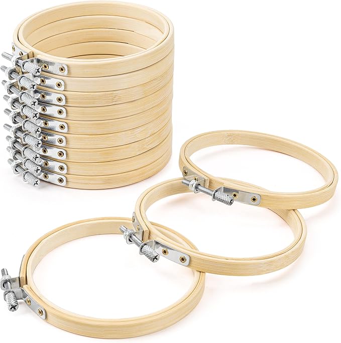 giemson embroidery hoop 3 inch 12 pieces small embroidery hoops bamboo circle cross stitch hoop for embroidery art craft sewing