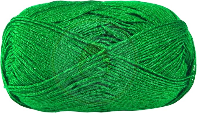 10-Pack of Yonkey Monkey Fingering Weight Yarn - 70% Rayon derived from Bamboo, 30% Cotton - Imported - Christmas Green 9064