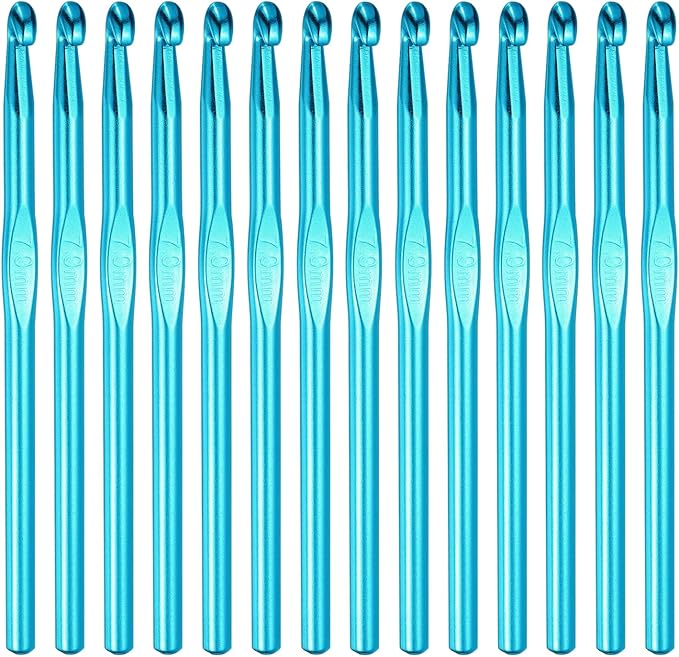 HEYLEAYAR 7mm Aluminum Crochet Hooks 14PCS, Aluminum Crochet Needle Size L, Crochet Hooks Bulk for Knitting Craft Yarn Contribute to Beginners