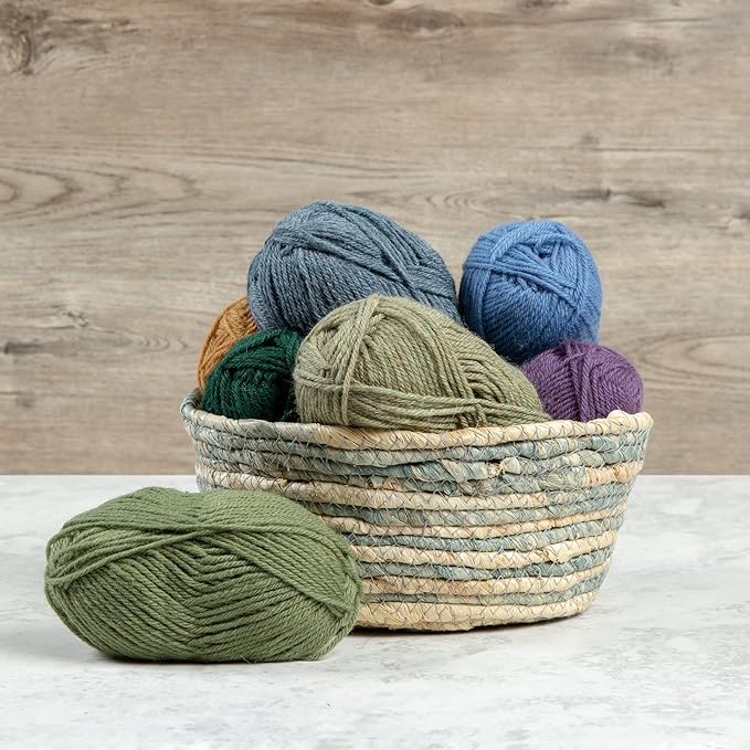 Knit Picks Wool of The Andes Worsted Weight Blue 100% Wool Yarn Multi Pack (10 Balls - Baltic Heather)