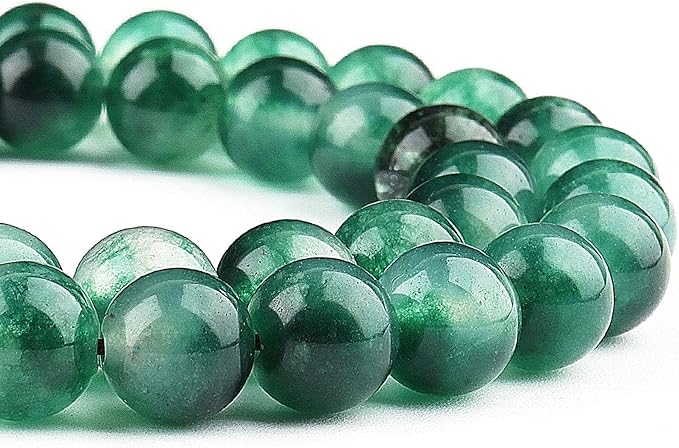 Natural Stone Beads for Jewelry Making - 6mm Gemstone Round Beads for Bracelets(58-60pcs, 6mm, Moss Jade)