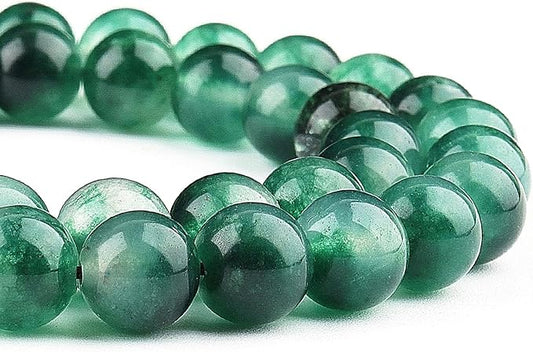 Natural Stone Beads for Jewelry Making - 6mm Gemstone Round Beads for Bracelets(58-60pcs, 6mm, Moss Jade)