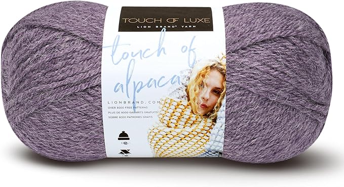 Lion Brand Yarn (1 Skein) Touch of Alpaca Yarn, Purple Aster