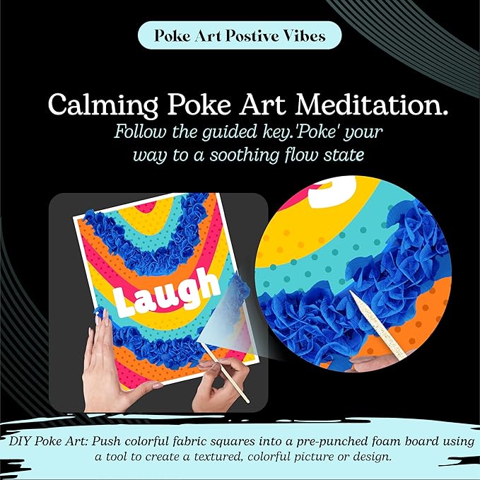 Unwynd Poke Art Positive Vibes, Mess-Free Arts and Crafts for Adults, Teen Craft Kits, Thoughtful Easter Gifts for Women and Men