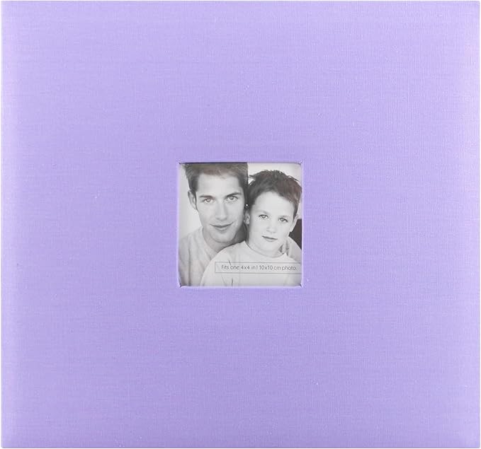 MCS Expandable 10-Page Fabric Scrapbook Album with Photo Opening Cover and 12 x 12 Inch Pages, 13.5 x 12.5 Inch, Lilac