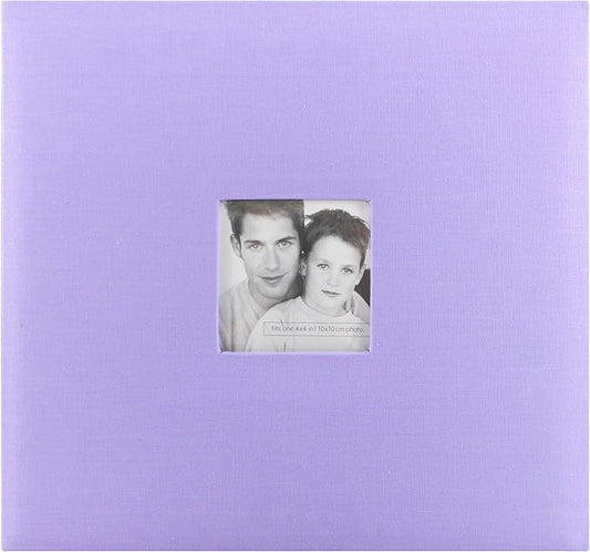 MCS Expandable 10-Page Fabric Scrapbook Album with Photo Opening Cover and 12 x 12 Inch Pages, 13.5 x 12.5 Inch, Lilac