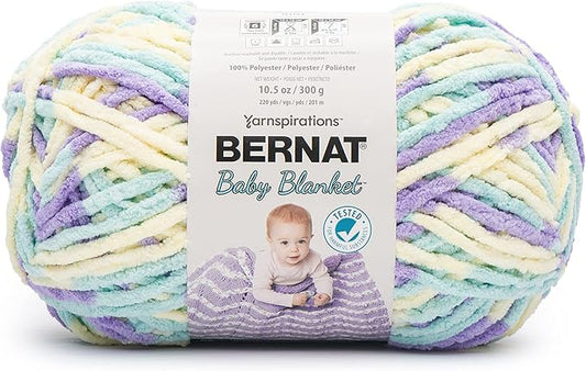 Bernat BABY BLANKET BB Easter Egg Yarn - 1 Pack of 10.5oz/300g - Polyester - #6 Super Bulky - 220 Yards - Knitting/Crochet