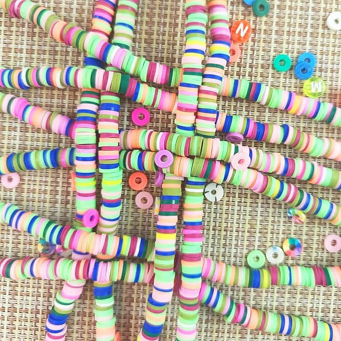 3500 Pcs 6mm Colorful Flat Clay Beads for DIY Polymer Round Handmade Jewelry Making for Necklace Bracelet Earring Pendant and Anklet Craft Making(Mixed3)