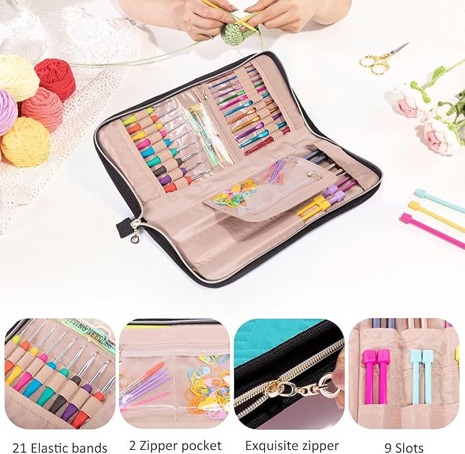 Knitting Needles & Crochet Hook Case - Empty (up to 14 Inches) - Knitting & Crochet Accessories Organizer