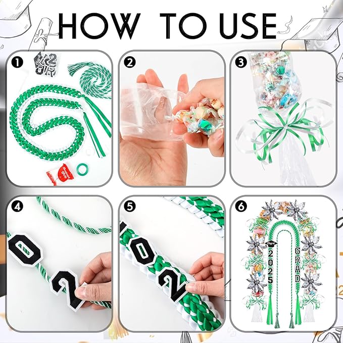 YLOLUL 16 Pcs Graduation Leis 2026 Graduation Candy Lei Kit with Honor Cord Class of 2026 Graduation Ribbon Money Lays Necklace Graduation Gift Party Accessories for Women Men