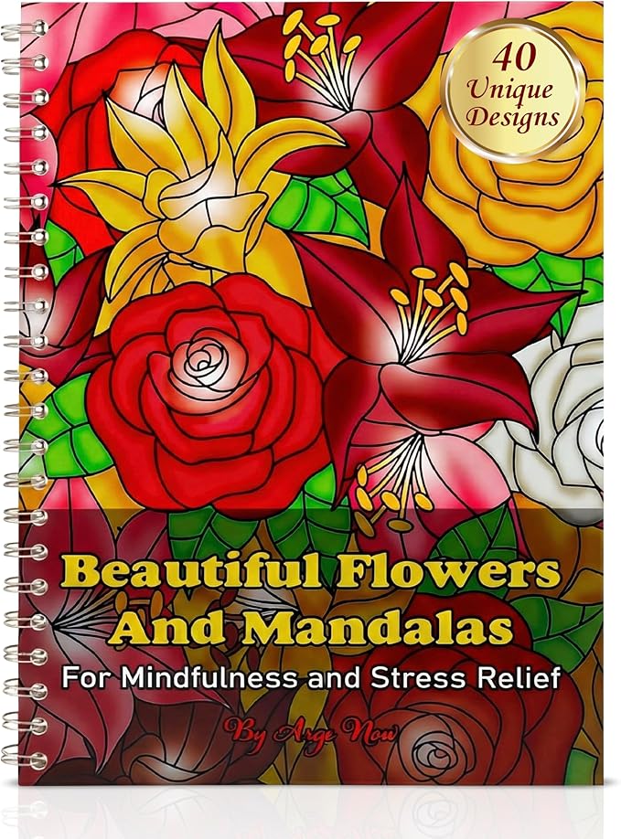 Adult Coloring Book for Women - Mandala and Flowers Designs - Stress Relief & Relaxation – Thick Paper Perforated Pages, Large A4 Format (40 Designs)