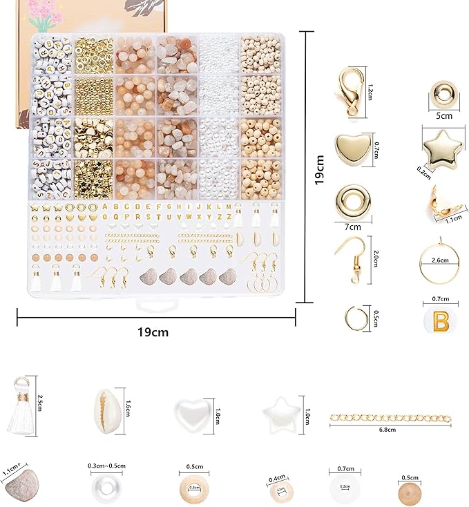 xylise jewelry making supplies kit natural stone beads for irregular natural stone with for diy craft bracelet necklace earrings for adults (pink)