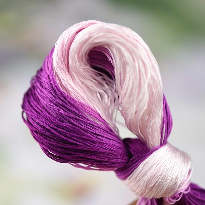 Natural 100% Silk Thread, Handmade Embroidery Thread Silk Floss 10 Colors 110m Each (65)