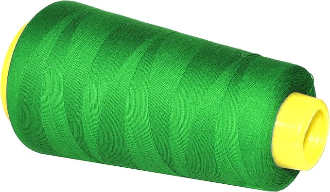 Mandala Crafts Green Thread Cones for Machine and Hand Quilting - 2400 Yds 50 WT Multiple Purpose Mercerized 100% Cotton Threads for Sewing Machine Serger Embroidery