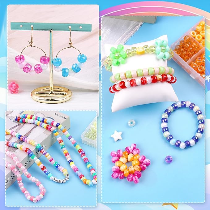 2600Pcs 72 Colors Pony Beads for Bracelets, 4 Box Rainbow Kandi Beads Bracelet Making Kit, Friendship Bracelet Kit with A-Z Letter Bead for Adults DIY Jewelry Making Crafts
