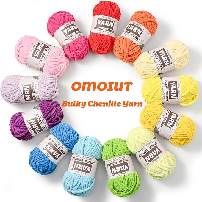20 Pack Bulky Velvet Chenille Yarn, Baby Yarn for Crocheting Soft Blanket, 2000g(1096yds) Chunky Crochet Yarn, Thick Multicolor Yarn for Crocheting Amigurumi, Crafts, Home Decor A
