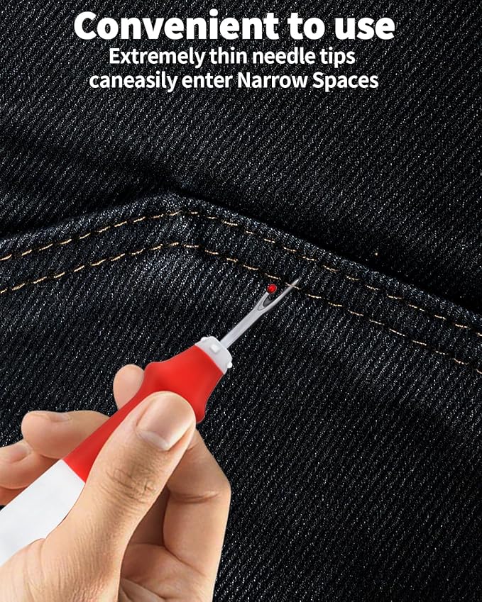 Needle and Thread Seam Ripper, Rippers for Sewing and Thread,Remover Stitch Tool for Hand Sewing, Knitting, Cross Stitching, Embroidery and Thread Removal (Blue+Red)