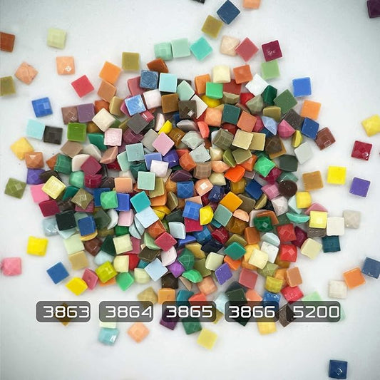 Diamonds Painting Accessories,Replacement for Missing Square Drills 3863 3864 3865 3866 5200,Rhinestone Resin Diamond Drill,5 Colors Beads Gems Stones,3500pcs per Color