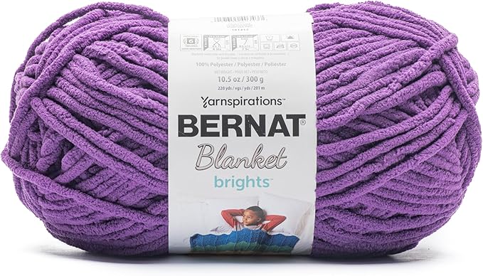 Bernat Blanket Bright Yarn, Pow Purple