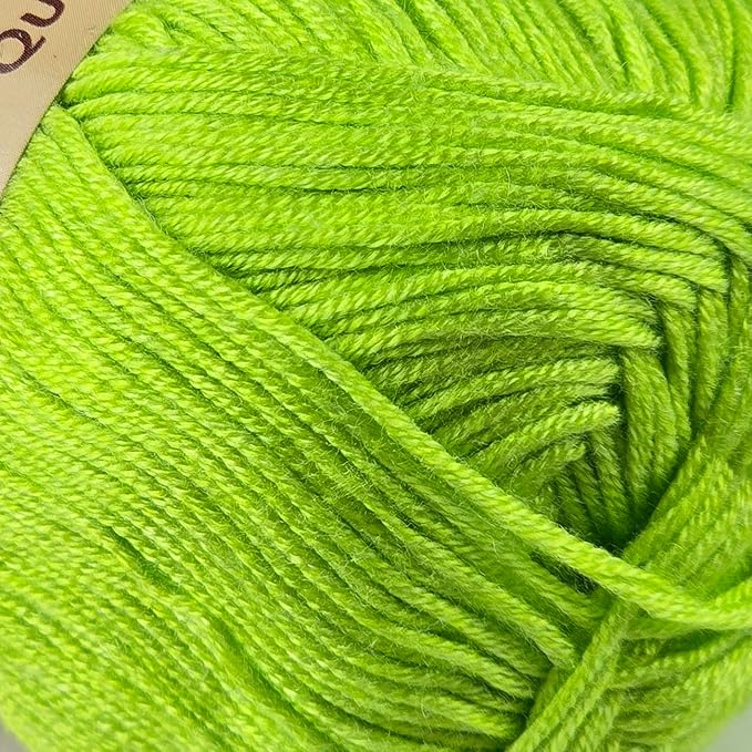 10-Pack of Yonkey Monkey 500 Grams Yarn - 70% Rayon derived from Bamboo, 30% Cotton - Imported (Subtle Green)