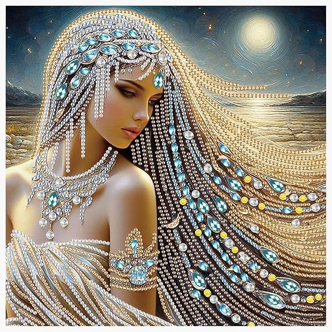 AiYuanzsh 5D Special Shaped Diamond Painting Kit - Beautiful Goddess Queen Design, Unique Crystal Rhinestone Diamond Art Set for Beginners and Adults, Perfect for Home Wall Decor and Holiday Gifts