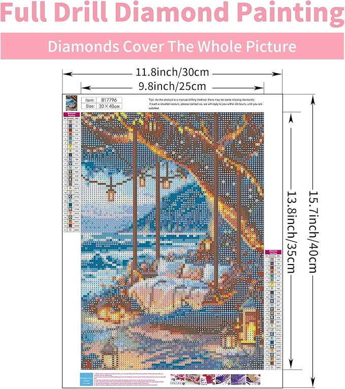 GEEHEIY Beach Diamond Art Kits for Adults, 5D Seaside Diamond Painting Kits for Beginner, DIY Full Drill Round Gem Art for Home Wall Decor 12 x16 Inch