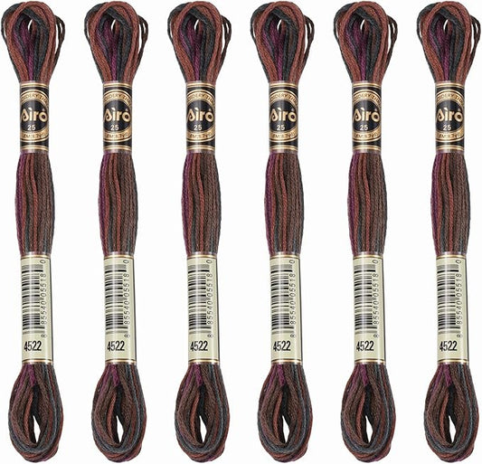 PATIKIL 6 Skeins Embroidery Floss, Polyester Embroidery Threads Bracelets String for Cross-Stitch Hand Embroidery, Brown Black
