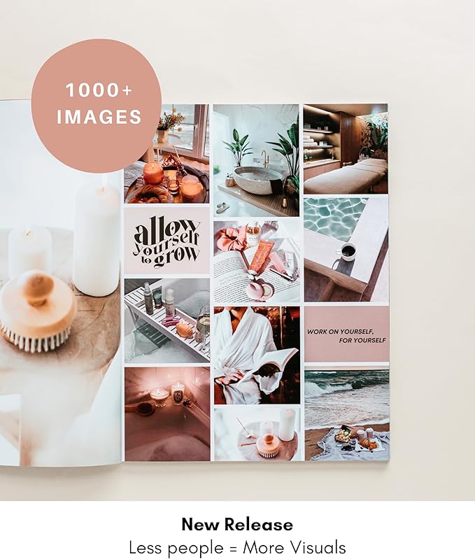 Lamare Vision Board Book - 1000+ Aesthetic Vision Board Images & Motivational Quotes, Vision Board Supplies, Vision Board Kit, Collage Book for Manifestation, Self Care & Goal Setting