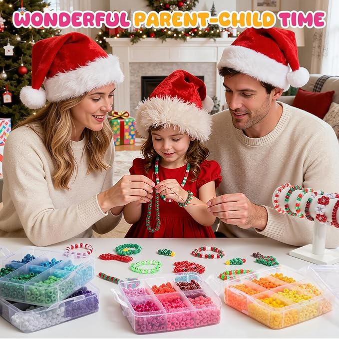 Simetufy 3600Pcs Pony Beads, 24 Colors Kandi Beads Bulk for Bracelets Making Hair Braiding Kandi Friendship Bracelet DIY Craft Jewelry Making Christmas Gifts（2.06LB, Stack Box）