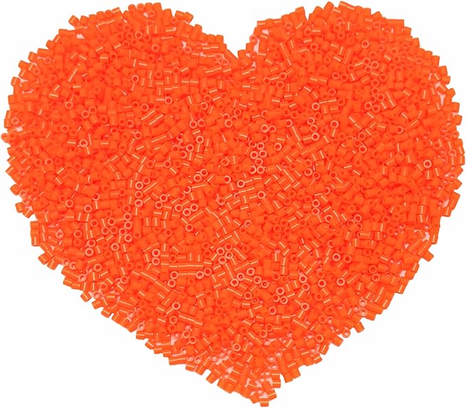 yowamho 6000 pcs beads fuse beads - 5mm orange melting beads for crafts, hama beads bulk refill kit.