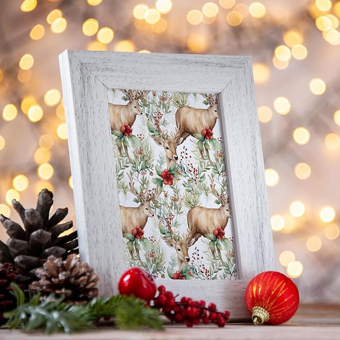 Christmas Pattern Scrapbook Paper, 6 Inch Card Production Supplies, 24 Sheets Single Sided Acid-Free Cardstock Greeting Card, Handmade Gift Journaling Craft Kits (H-style)