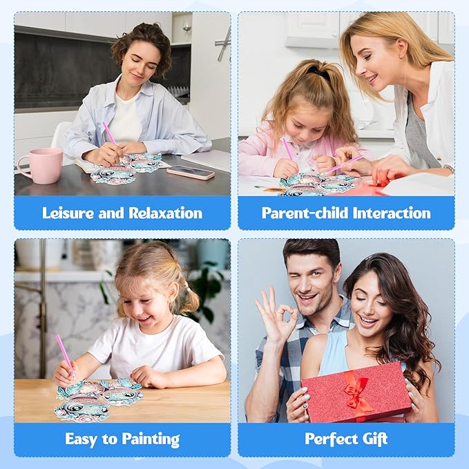 GHHKUD Hanging Diamond Art Turtle Pendants Kits, DIY Hanging Decoration Double Sided Animals Diamond Pinting Ornaments for Adults Kids Gifts for Home Decor