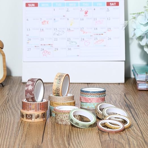 Mr. Pen- Washi Tape Set, 21 Rolls, Assorted Sizes, Vintage Charm Design, Washi Tape for Journaling