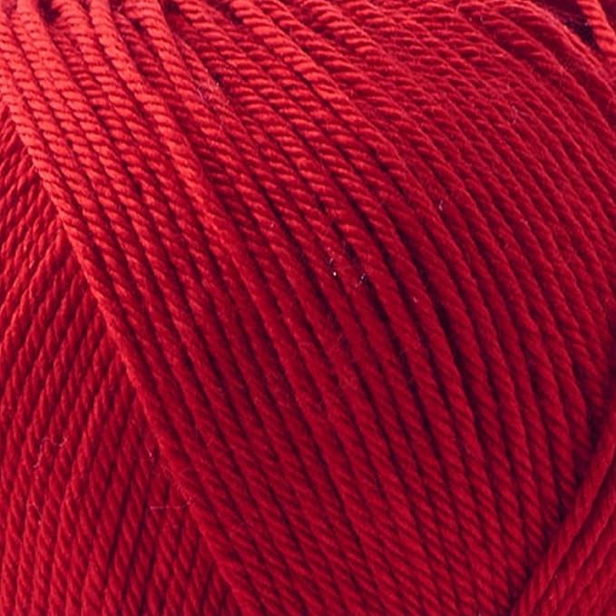 Silky Touch Acrylic Yarn - Soft Sport Weight Yarn for Crochet & Knitting - 100g / 383yds - 100% Microfiber Acrylic - Lightweight Fine Smooth Yarn(Red - Dark Red, 1 Skein)