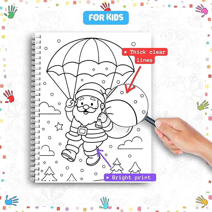 Winter Woodland Coloring Book for Toddlers Ages 3+ – Cute Animals, Snowy Forest Fun, and Easy Holiday Coloring Pages – Thick 199 GSM Paper – Spiral Bound – 8.5x11 in