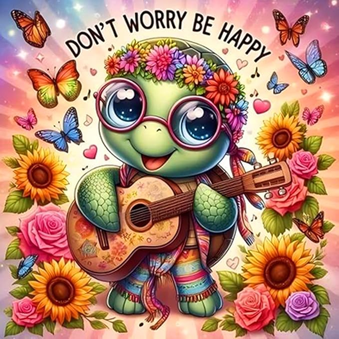 Axquilon Turtle Diamond Art Kits for Adults, 5D Diamond Painting Kits for Adults, DIY Full Round Drill Gem Art for Wall Home Decor Craft 14X14 Inch