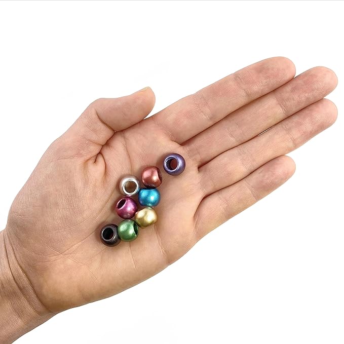 300 acrylic large hole beads for crafts 10mm x 12mm acrylic barrel beads with 5.7mm large hole, matte christmas assortment