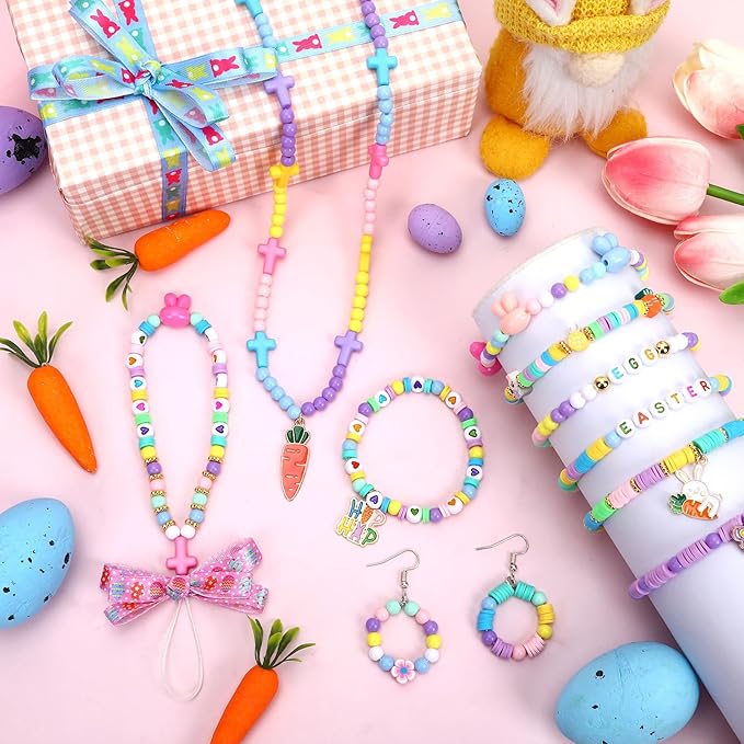 UPINS Easter Bracelets Kit, 2100+ Easter Spring Beads for DIY Bracelet Making Jewelry Crafts Friendship Bracelets, Keychains Gifts