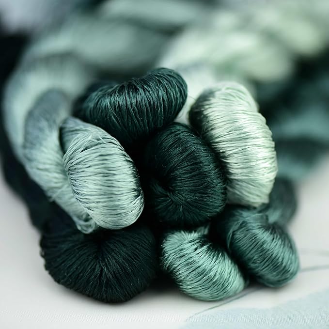 Natural 100% Silk Thread, Handmade Embroidery Thread Silk Floss 7 Colors 110m Each (47)