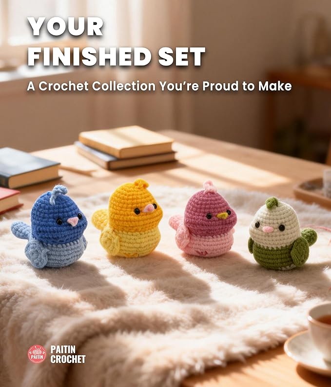 PAITIN Crochet Kit for Beginners – DIY Crochet Craft Project, Easy Handmade Yarn Art Kit for Adults with Step-by-Step Video Tutorial